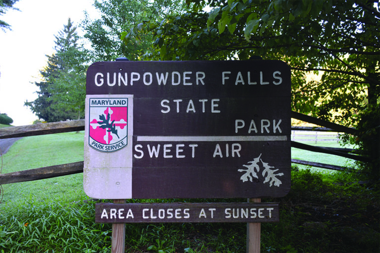 Gunpowder Falls State Park Sweet Air Area Entrance Sign